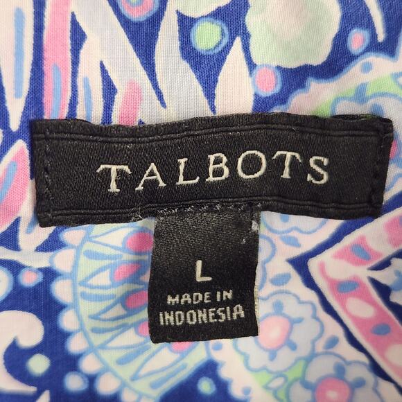 Talbots Button Down Shirt Wmns SZ LG Style ID4976 Multicolor Floral 100% Cotton - Picture 3 of 12